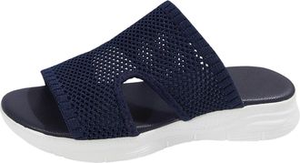 Generic Womens Casual Sandals Wedge Heel Fish Mouth Thick Bottom Comfortable Sandals Wide Width Soft Breathable Insole And Non Slip Rubber Outsole Shoes (Blue