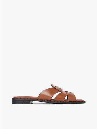 Tommy Hilfiger Leather Crest Square Toe Sandals