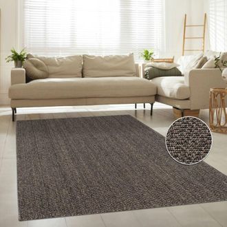 Paco Home Paco Home - Alfombra De Exterior Resistente A La Intemperie Balc&oacute;n Sal&oacute;n Monocromo Antracita 160x220 Cm