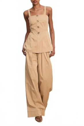 Veronica Beard Kariselle Sleeveless Top In Khaki