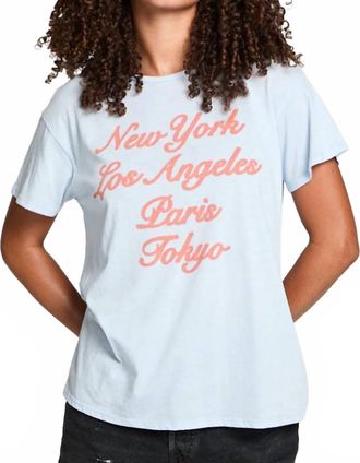 Chaser Destinations Short Sleeve Tee In Blue