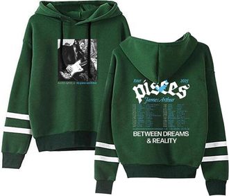 Generic J Arthur The Pisces World Tour 2025 Fashion Mens Hoodie Casual Loose Tracksuit (Green,L)