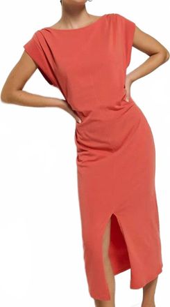Nation Ltd Salma Pleated Dress In Coral Kiss