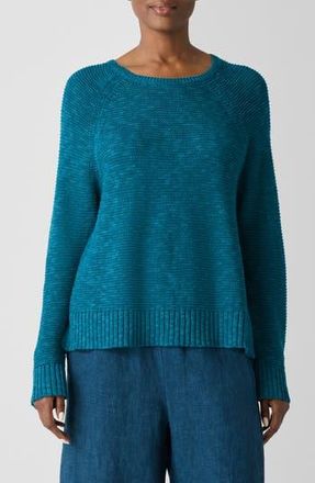 Eileen Fisher Raglan Sleeve Organic Linen & Organic Cotton Sweater in Dragonfly at Nordstrom Rack, Size Xx-Small