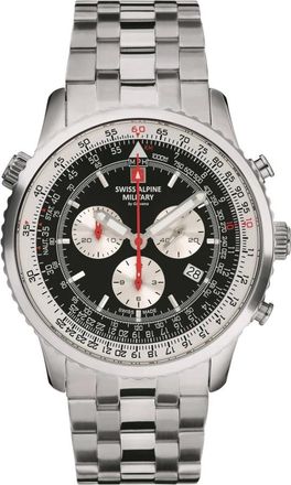 Swiss Alpine Military 7078.9137 Polshorloge - Heren - Horloges - Grijs - ONE Size - Leer - Accessoires