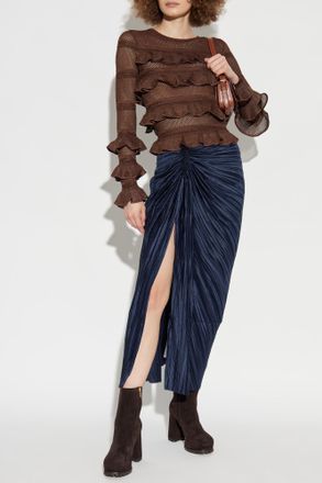 Zimmermann Top With Ruffles, Womens, Brown