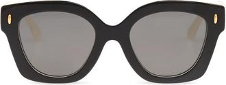 Tory Burch Miller Square Zonnebril - Dames - Zonnebrillen - Zwart - 49 MM - Leer - Accessoires