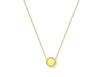 Kendra Scott Tennis Short Pendant Womens Necklace Womens Necklace Gold Chartreuse Magnesite, Brass