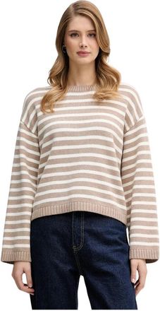 Barbour Rosie Ronde Hals Trui - Dames - Ronde hals truien - Beige - S - Katoen - Truien & Vesten