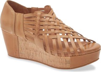 Chocolat Blu Winix Strappy Platform Wedge Sandal in Camel Leather at Nordstrom, Size 8.5