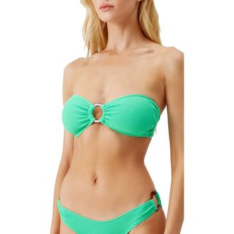 Melissa Odabash Belgium Strapless Bikini Top in Green Ridges at Nordstrom Rack, Size 6