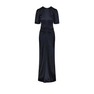 Victoria Beckham Dames, Jurken, Blauw, Maat: S Leer
