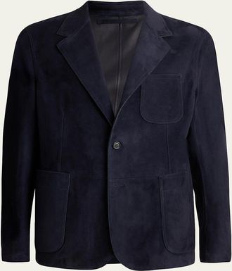 Ralph Lauren Purple Label Mens Hand-Tailored Suede Blazer