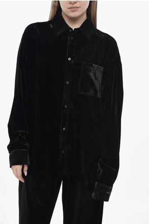 Golden Goose Velour Blouse ADAMO EVA With Italian Collar size L