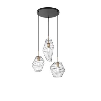 Luce-Ambiente-Design Kiko suspension at Three Lights in Black and Gold Metal