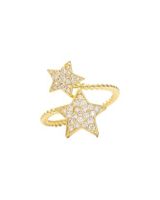 Rivka Friedman 18K Plated Cz Star Ring