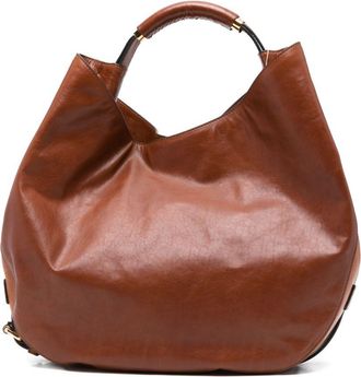 Moschino Soft-Structured Brown Leather Bag
