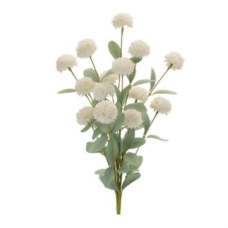 Melrose International Mini Mum Floral Bush (Set of 4) - White, Green