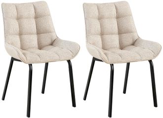 Clp Clp - Lote De 2 Sillas De Comedor Saranda Marfil Tela