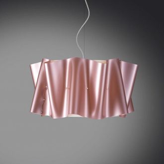 Linea Zero L&aacute;mpara Colgante Folio De Tres Luces, Pantalla Rosa, Di&aacute;metro 60x H32 Cm