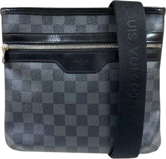 Louis Vuitton Black Gray Damier Graphite Canvas Shoulder Bag (Pre-Owned)