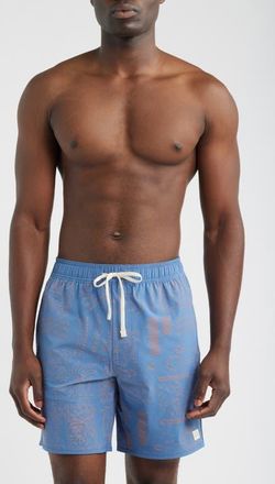Travis Mathew Coastal Prestige Board Shorts in Blue Horizon at Nordstrom, Size Medium
