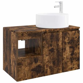 vidaXL Juego De Muebles De Ba&ntilde;o 2 Uds. Roble Ahumado Vidaxl