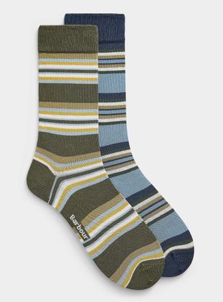 Barbour Mens Multi-stripe dress socks 2-pack