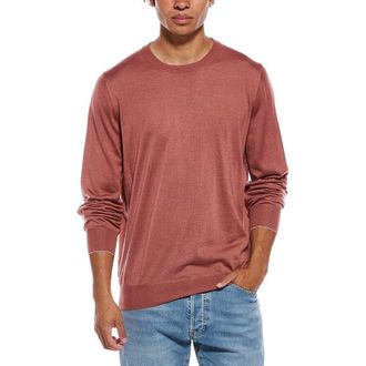 Brunello Cucinelli Raspberry Silk Wool Sweater, Brand Size 54 (US Size 44)