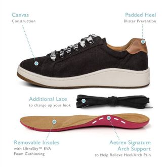 Aetrex Womens Renee Sneaker In Black