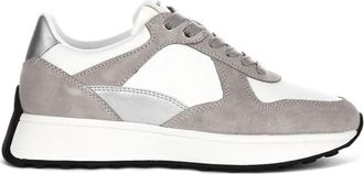 Geox Schoenen, Dames, Grijs, 36 EU, Leer, Taupe Sleehak Zijrits Glittr Vrouwen