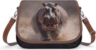 Generic Hippo Running Fashion Womens Crossbody Bags Novelty Handbag Shoulder Bag Purse