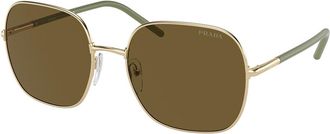 Prada PR 67XS Asian Fit ZVN01T Womens Sunglasses Gold Size 58