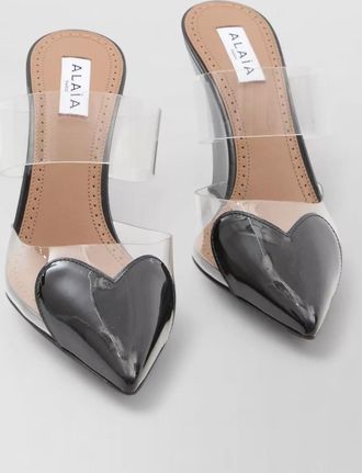 Alaia leather wedge mules
