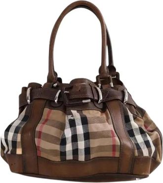 Burberry Pre-owned Handbags, female, Brown, Size: ONE SIZE Pre-owned Cabas