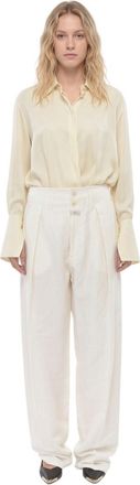 Etro White Loose Pleated Pants