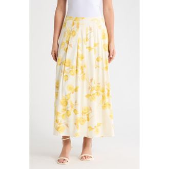 Vince Camuto Floral Maxi Skirt in New Ivory at Nordstrom, Size Xx-Large