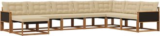 vidaXL Conjunto De Sof&aacute;s De Exterior 8 Uds. Natural Y Beige Vidaxl