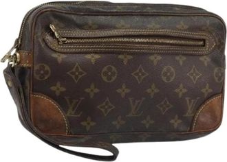 Louis Vuitton Pre-owned Monogram Clutch Tas - Dames - Vintage Clutch - Bruin - ONE Size - Leer - Vintage