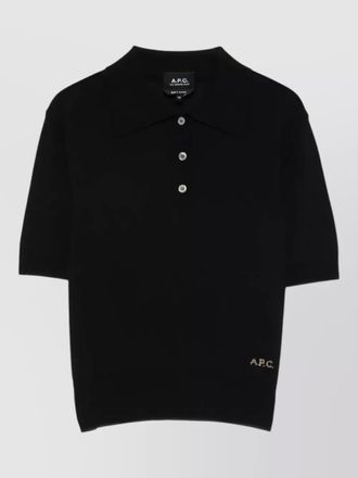 A.P.C. cotton polo shirt jacquard logo ribbed hem