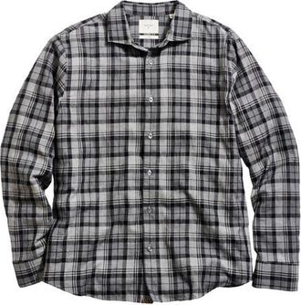 Billy Reid Hutcheson Plaid Cotton Button-Up Shirt in Grey/Black at Nordstrom, Size Xx-Large