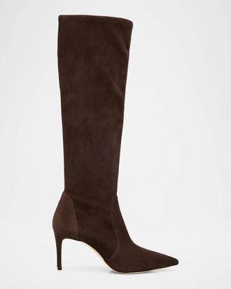 Stuart Weitzman 75mm Stuart Power Suede Knee-High Boots