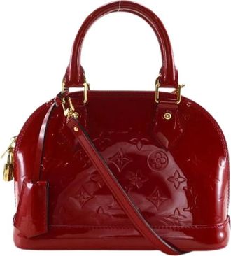 Louis Vuitton Pre-owned Alma BB Monogram Vernis 2way Bag - Dames - Vintage Handtas - Rood - ONE Size - Leer - Vintage