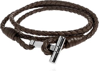 Tom Ford Gevlochten Leren T-armband - Heren - Armbanden - Bruin - L - Leer - Accessoires