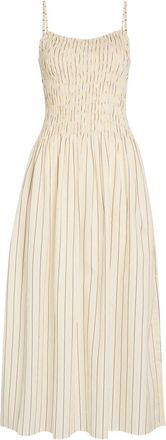 Faithfull The Brand Araceli Striped Cotton Maxi Dress - Yellow - S (UK8-10 / S)