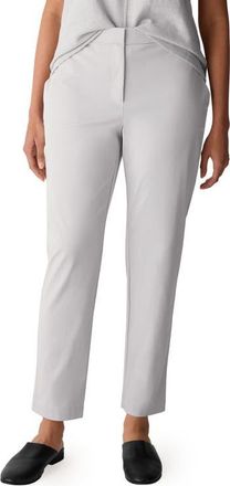 Eileen Fisher High Waist Slim Fit Ankle Pants in Chalk at Nordstrom, Size Xx-Small