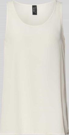 Marc Cain Blusenshirt mit Rundhalsausschnitt und Label-Detail in Offwhite, Gr&ouml;&szlig;e 34