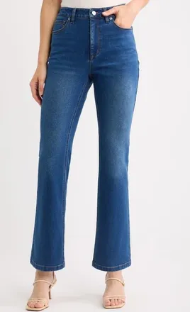 Anne Klein Leo High Waist Bootcut Jeans in Hudson Wash at Nordstrom, Size 14