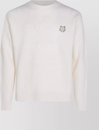 Maison Kitsun&eacute; merino wool ribbed crewneck jumper