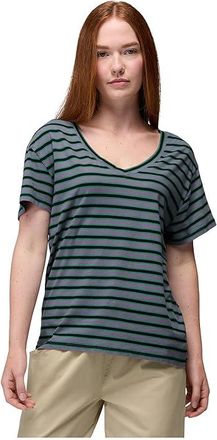 Prana Everyday V-neck T-Shirts Womens Workout Taro Stripe : LG (Womens 12-14), Cotton